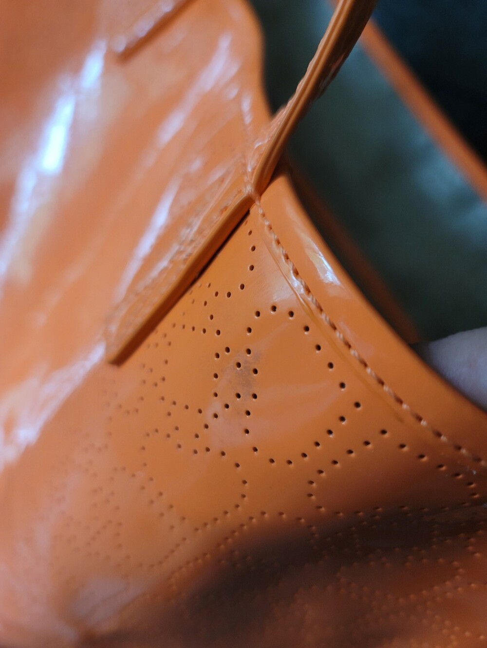 Kate Spade Perforated Spade Neon Orange Tote - Picture 10 of 15